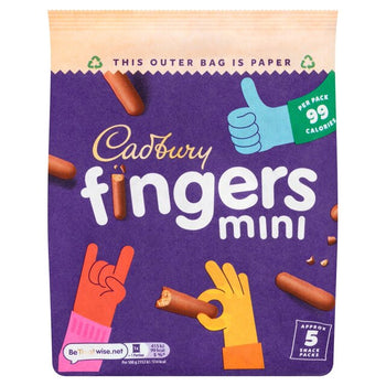 Cadbury Mini Fingers Chocolate Biscuits Snack Packs 116g