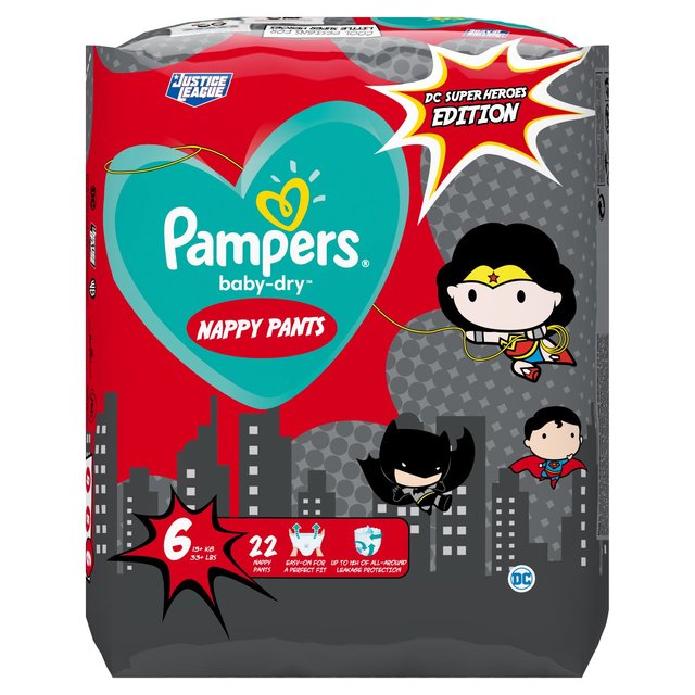 Pampers Baby Dry Taille 6 Pantalons de super-héros 22 par paquet