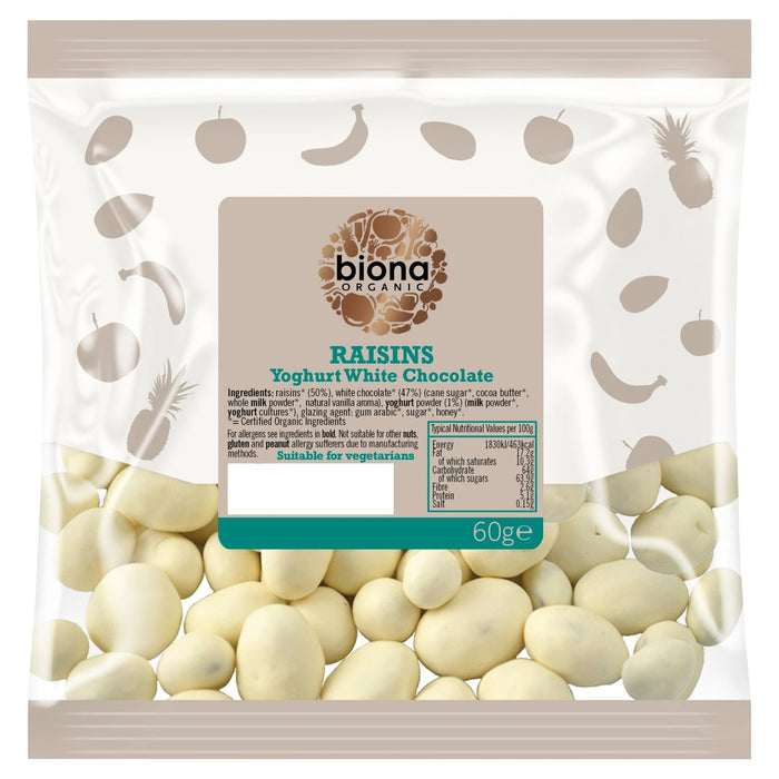 Biona Bio -Rosinen Joghurt weiße Schokolade 60g