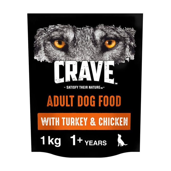 Crave Natural Grain Free Adult Complete Dry Dog Food Turkey & Chicken 1kg