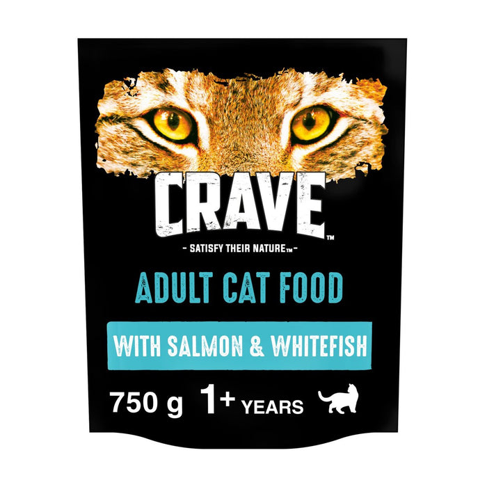 Crave natürlicher Getreide freie erwachsene trockene Katzenfutter Salmon & Whitefish 750G