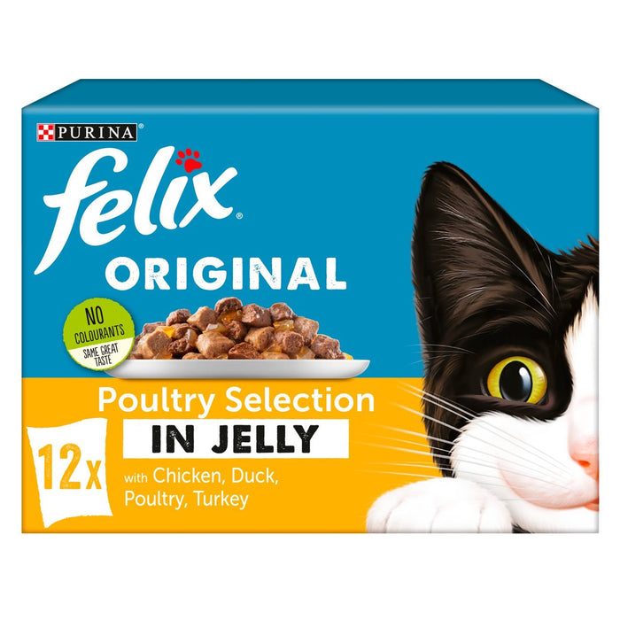 Felix Cat Food Geflügelauswahl in Gelee 12 x 100g