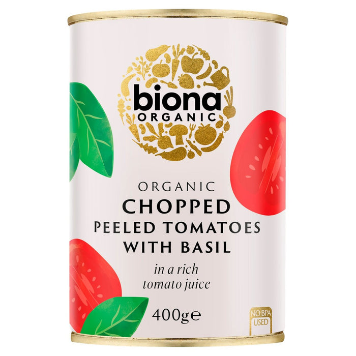 Tomates hachées organiques biona avec basilic frais 400g
