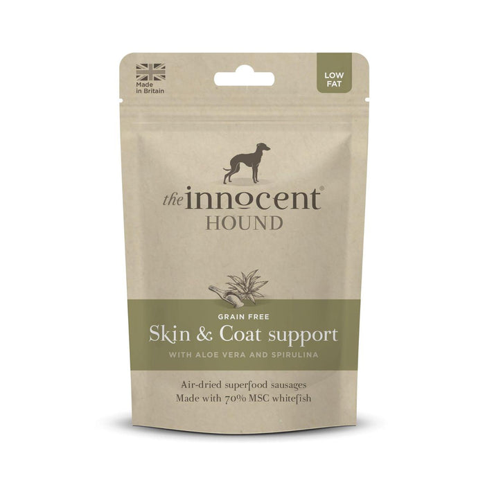 The Innocent Hound Dog Treats Skin and Coat Support Superfood Sausages 100g
